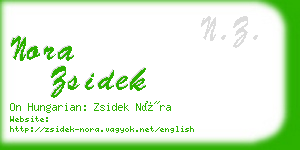 nora zsidek business card